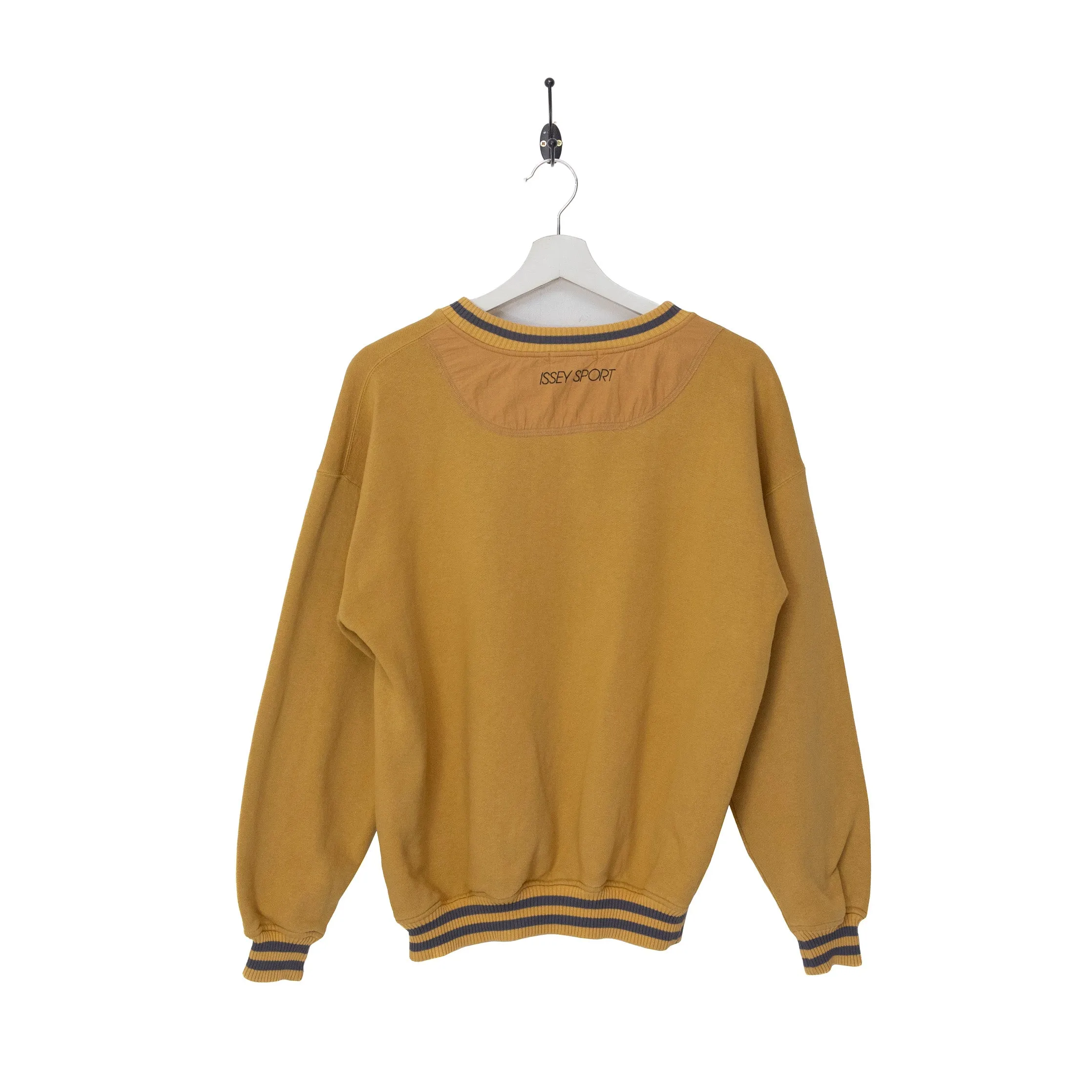 1980s Issey Miyake Sport Mustard Sweatshirt with Contrast Collar Detail