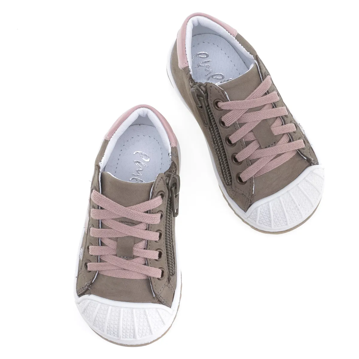 (2627A-27/2628A-27) Low Bumper Trainers khaki with Zipper