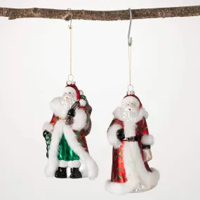 7.75"H and 8.25"H Sullivans Red Santa Ornament - Set of 2, Multicolored Christmas Ornaments