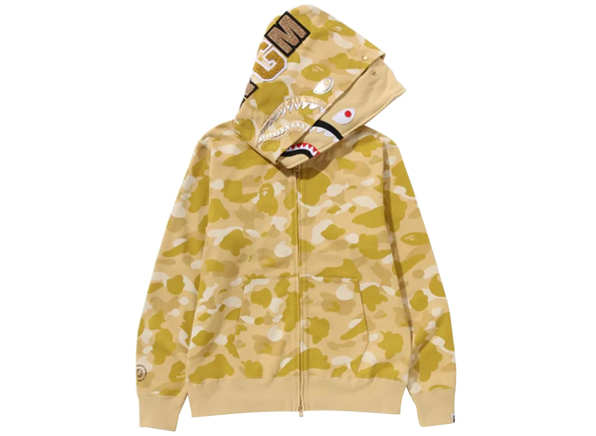 A Bathing Ape Color Camo Double Shark Full Zip Hoodie in Yellow xld