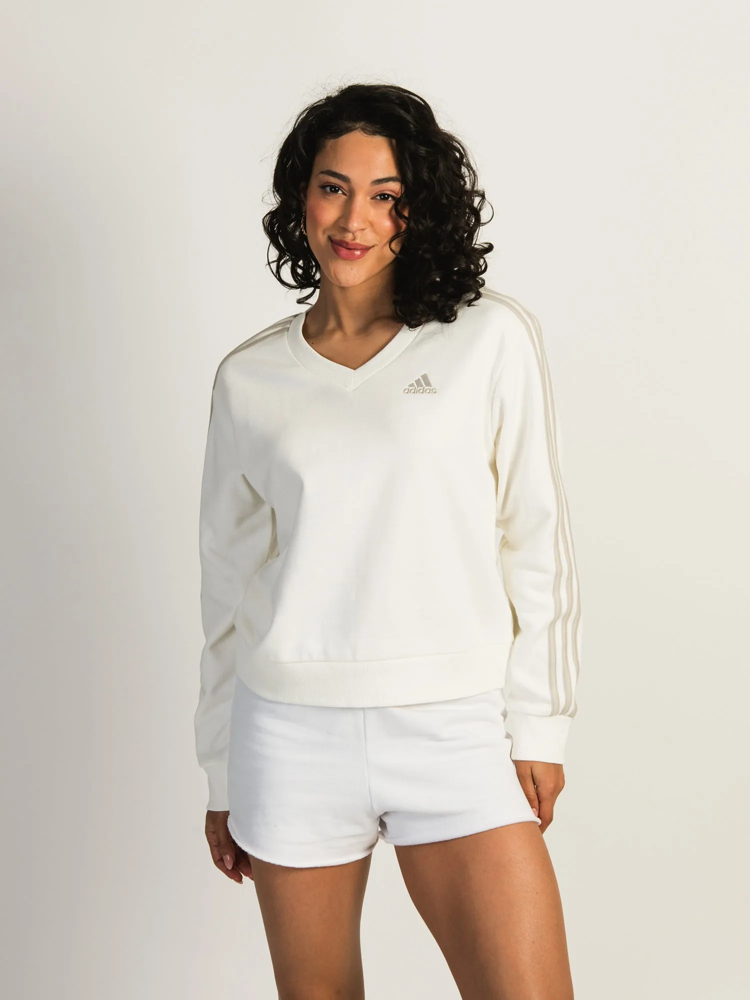 ADIDAS ESSENTIAL 3-STRIPE VNECK SWEATER