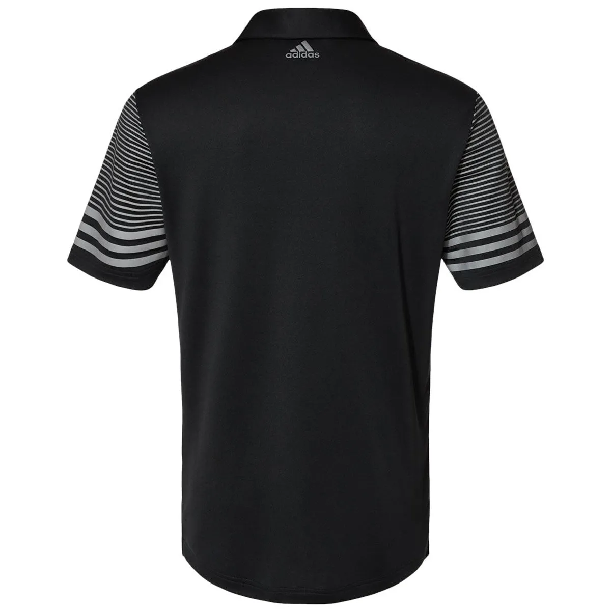 adidas Men's Black/Grey Three Striped Sleeve Sport Shirt