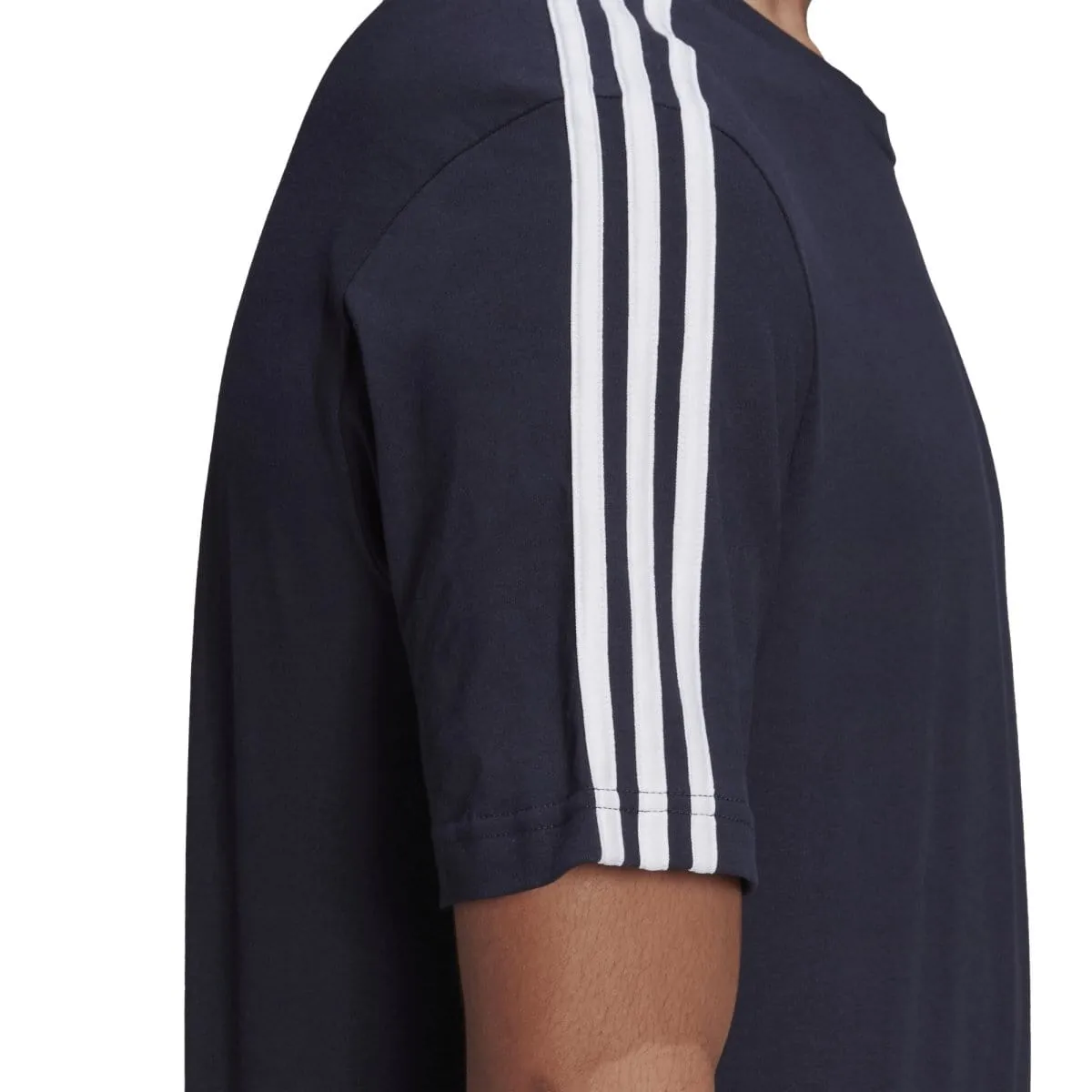 ADIDAS MEN'S ESSENTIALS 3-STRIPES NAVY TEE