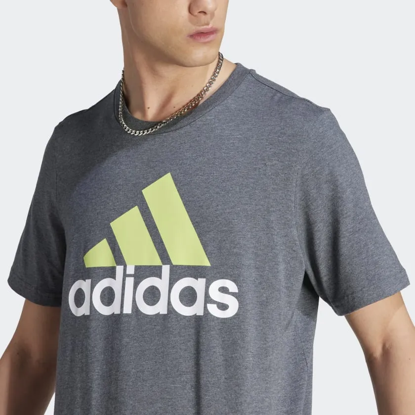 ADIDAS MEN'S ESSENTIALS SINGLE JERSEY BIG LOGO DARK GREY TEE