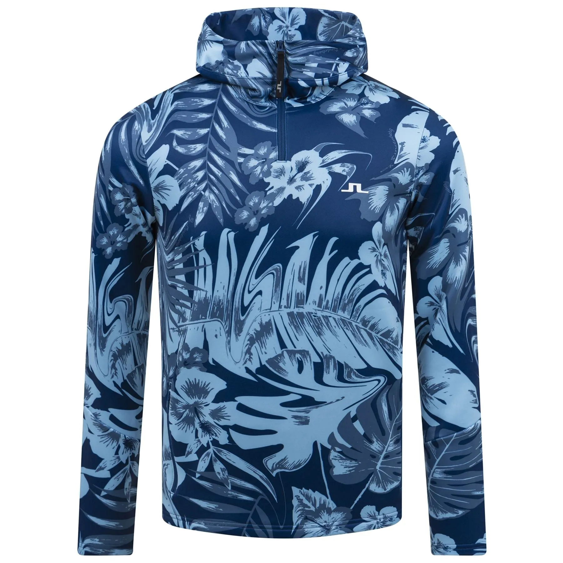 Aerial Print Quarter Hood Hibiscus Blue - W22