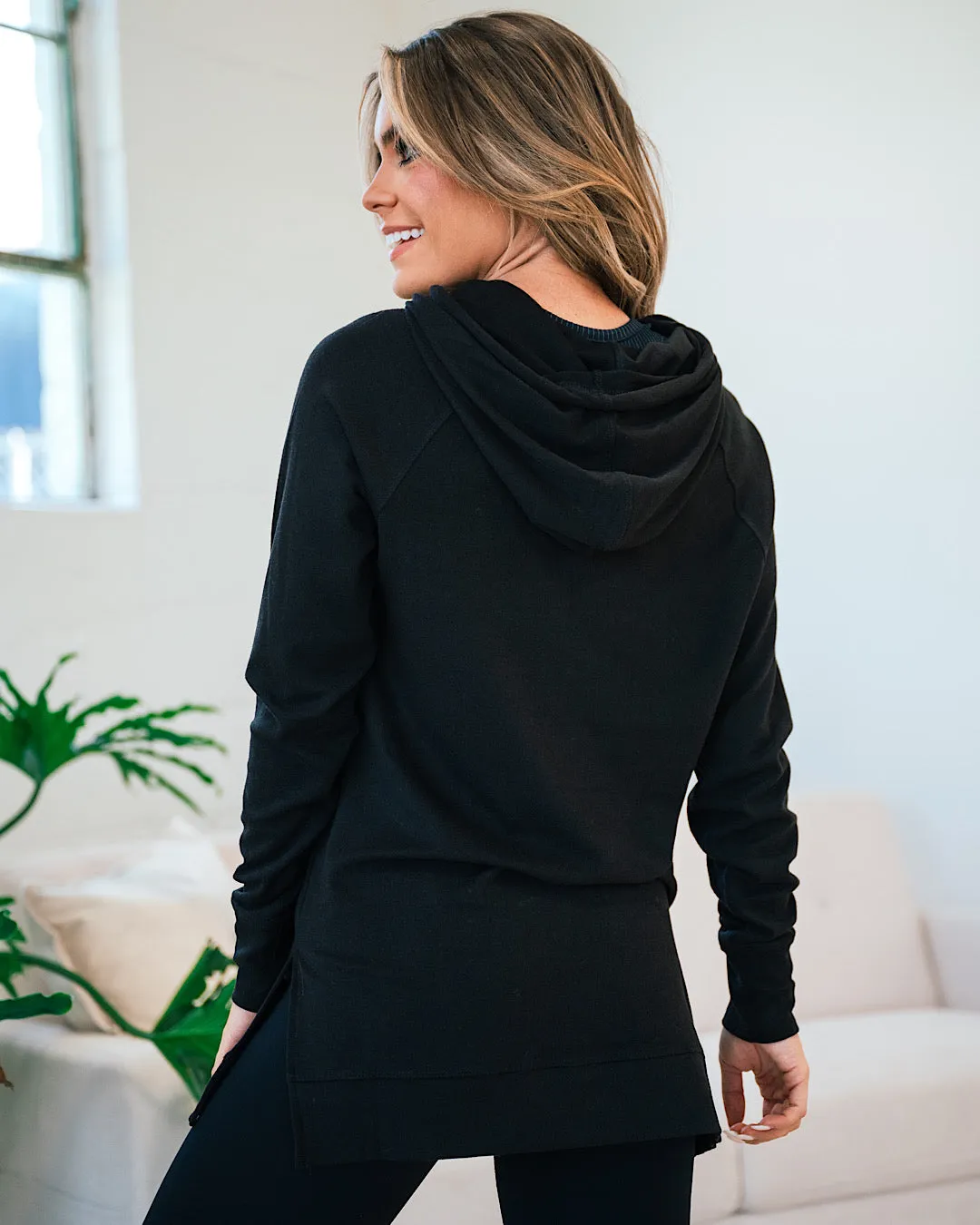 Ampersand Ave Sideslit Hoodie - Blackout FINAL SALE