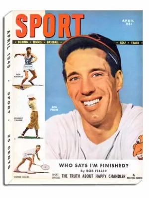 April 1949 SPORT Cover (Bob Feller, Cleveland Indians/Guardians)