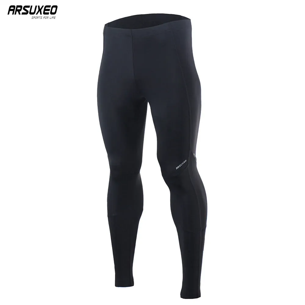 ARSUXEO Men's Compression Tights Sports Running Pants  Elastic Tights Run Fitness Active GYM Reflective pants Clothing 16P905