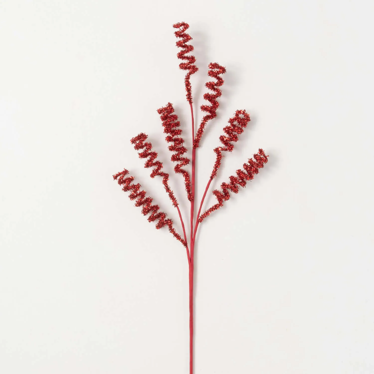 Artificial Red Curly Stem Red 24.5"H