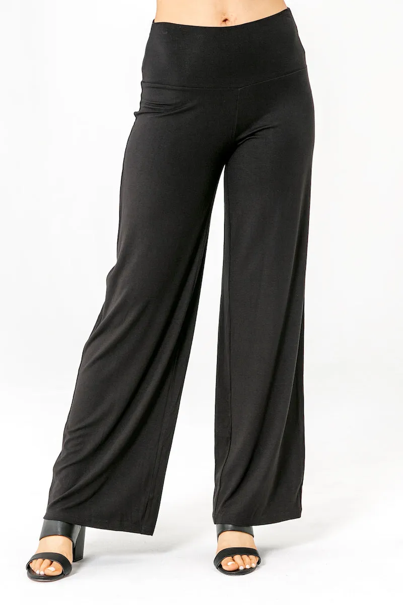 Bamboo Wide Leg Pant  - Black