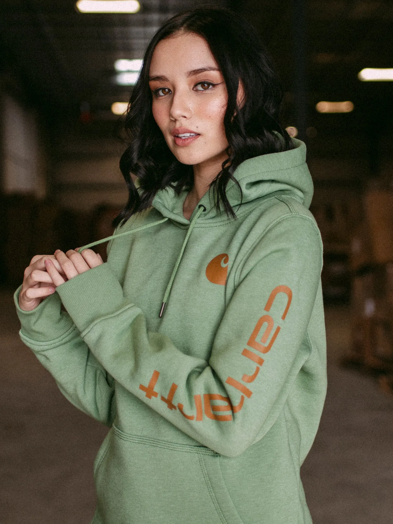 CARHARTT LOGO SLEEVE PULLOVER HOODIE  - CLEARANCE