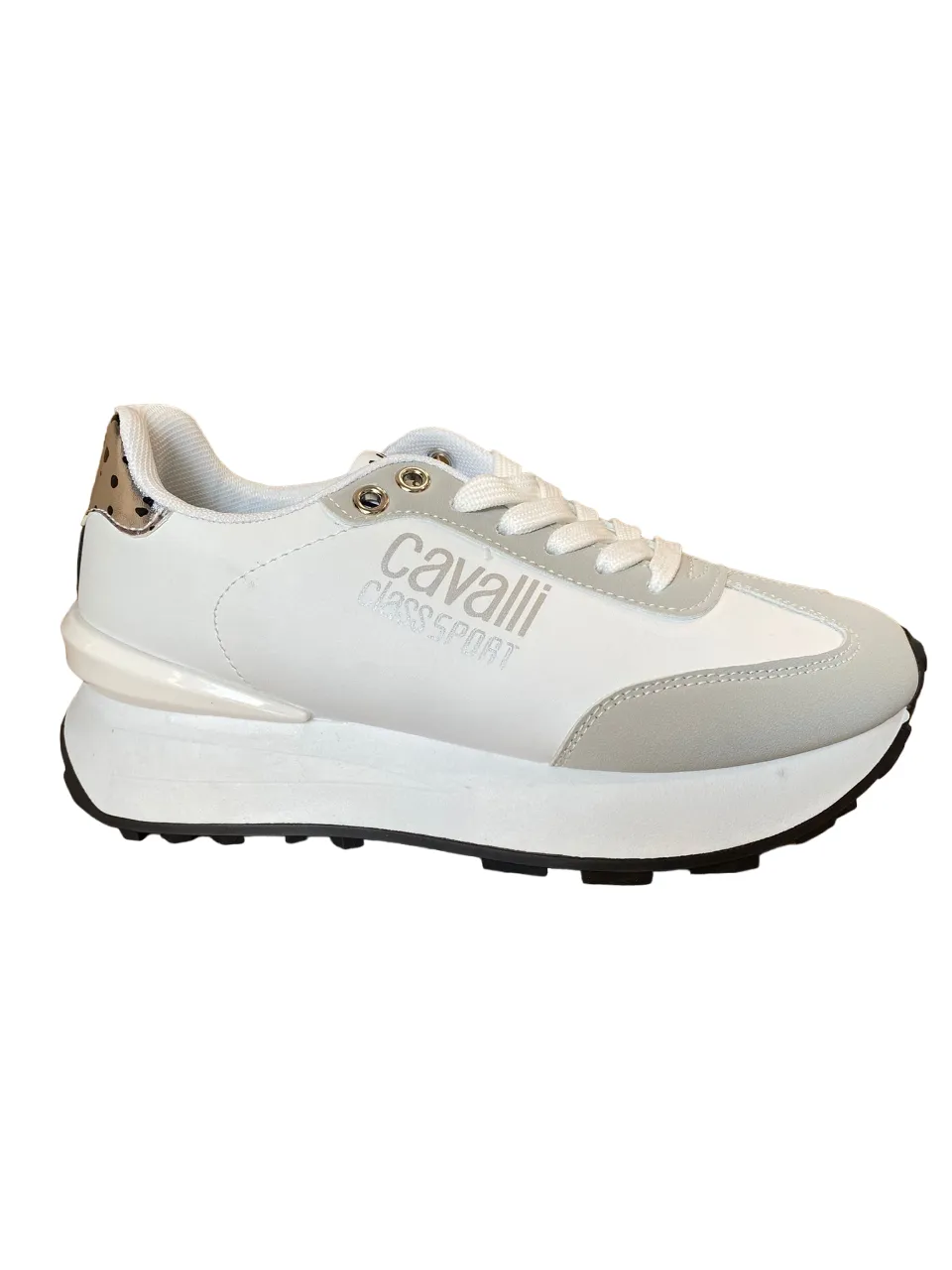 Cavalli Class Sport women's casual sneakers with wedge S00CW8638 100 white