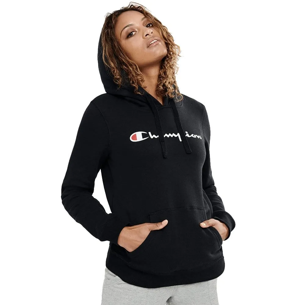 CHAMPION WOMEN'S SCRIPT BLACK HOODIE