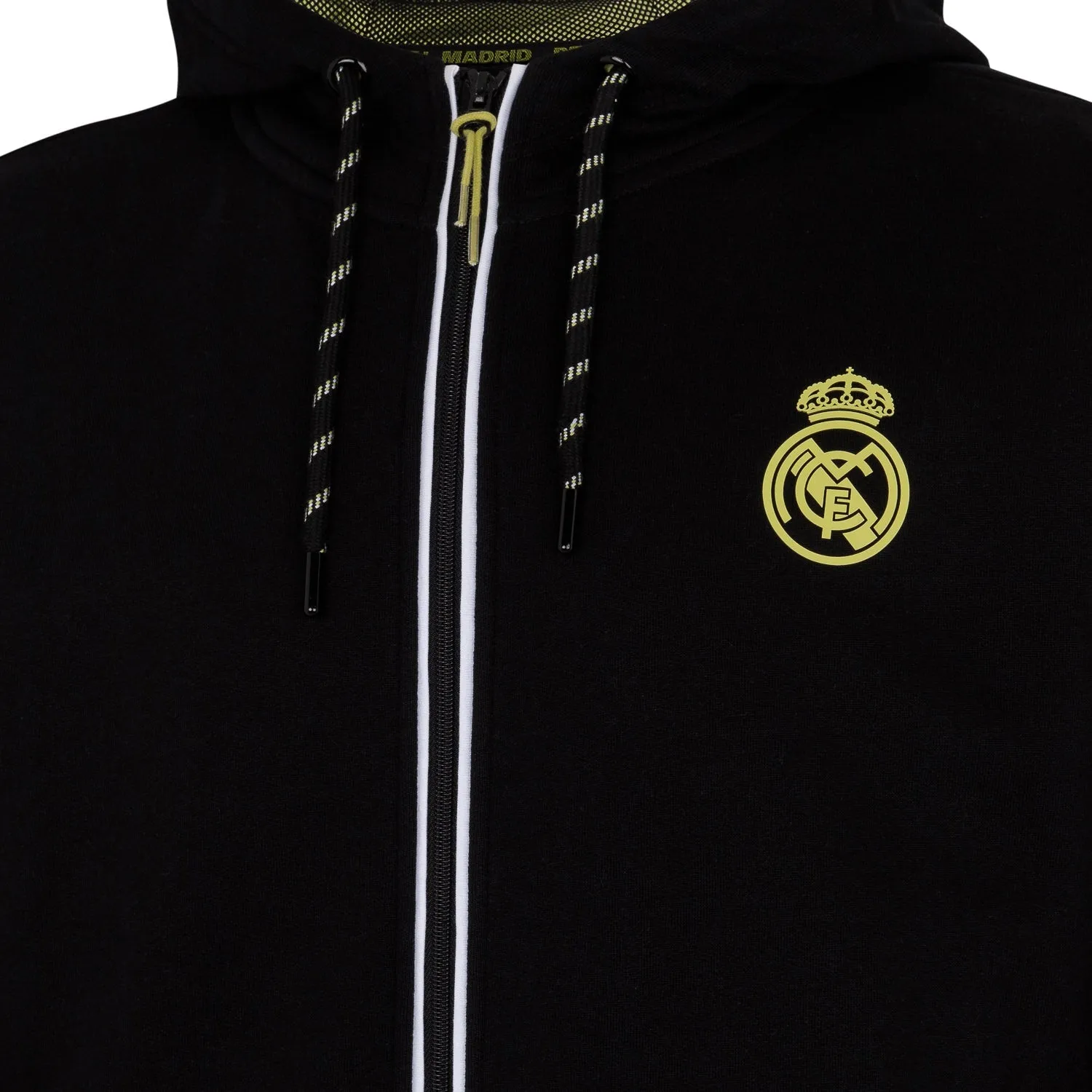 Chaqueta Capucha Hombre Negra/Lima Real Madrid