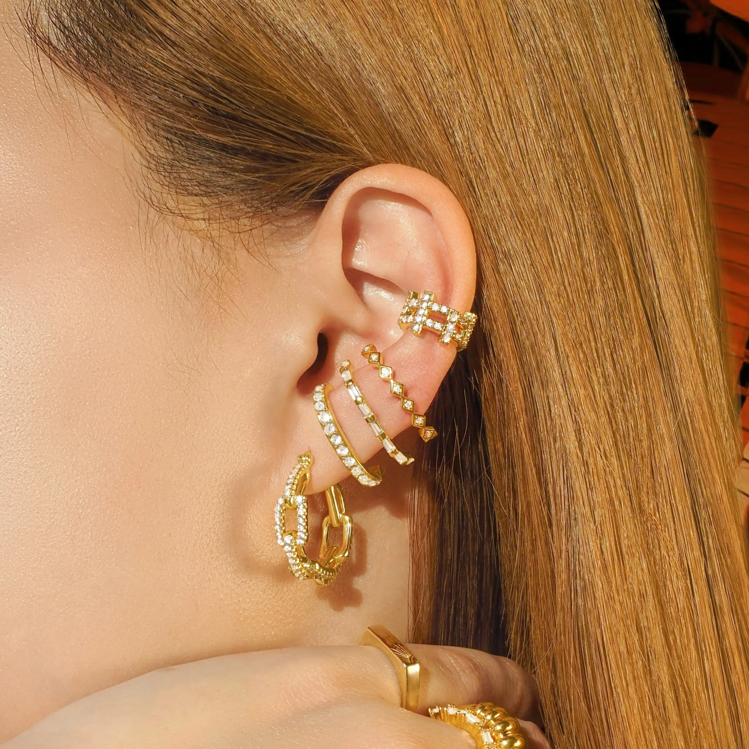 Crystal H Line Ear Cuff