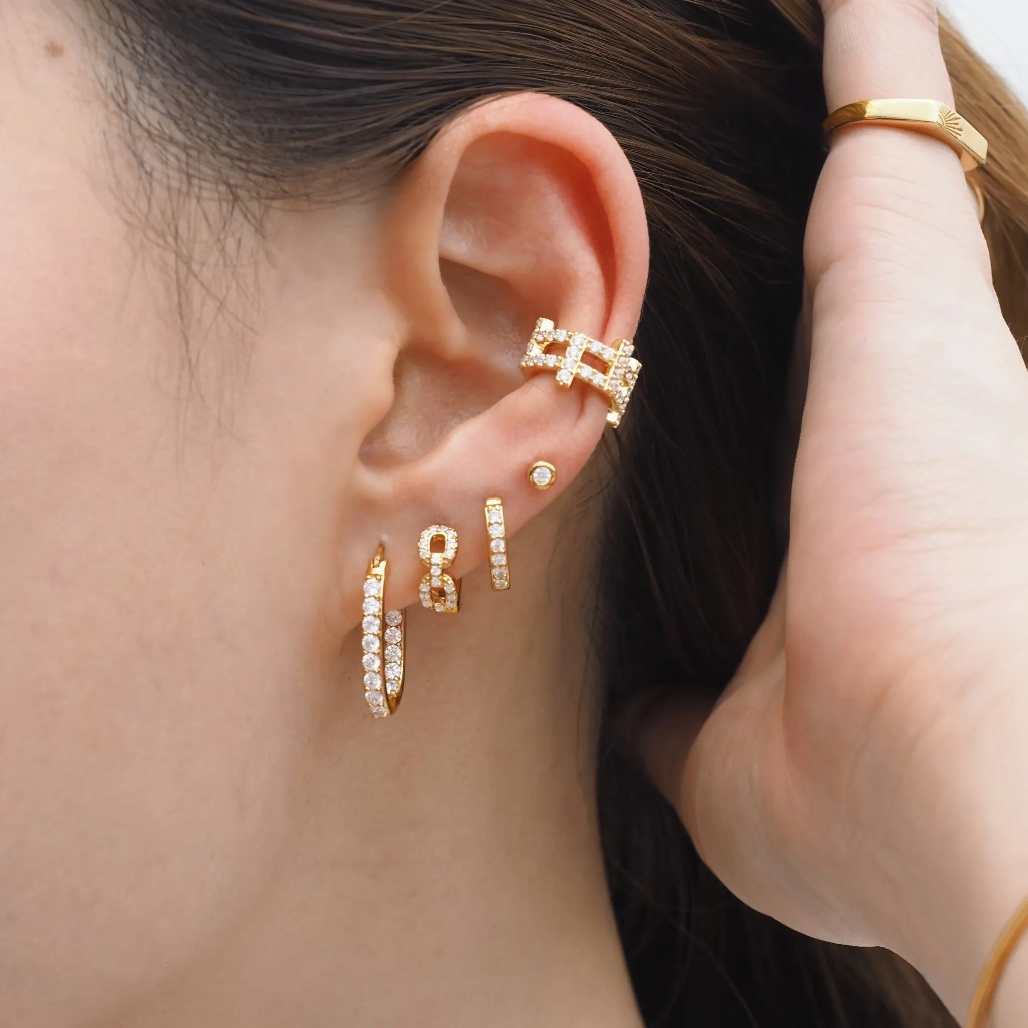 Crystal H Line Ear Cuff