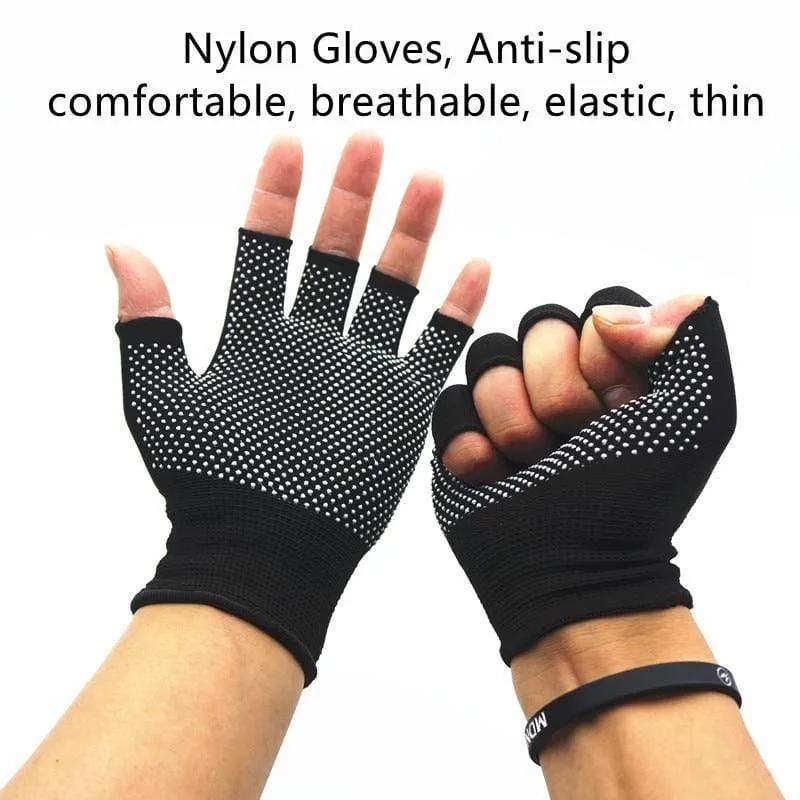 Cycling Gloves Summer Two-half Finger Motorcycle Gloves Sunscreen Fitness Bike Elastic Non-slip Half Finger Gloves Men Women