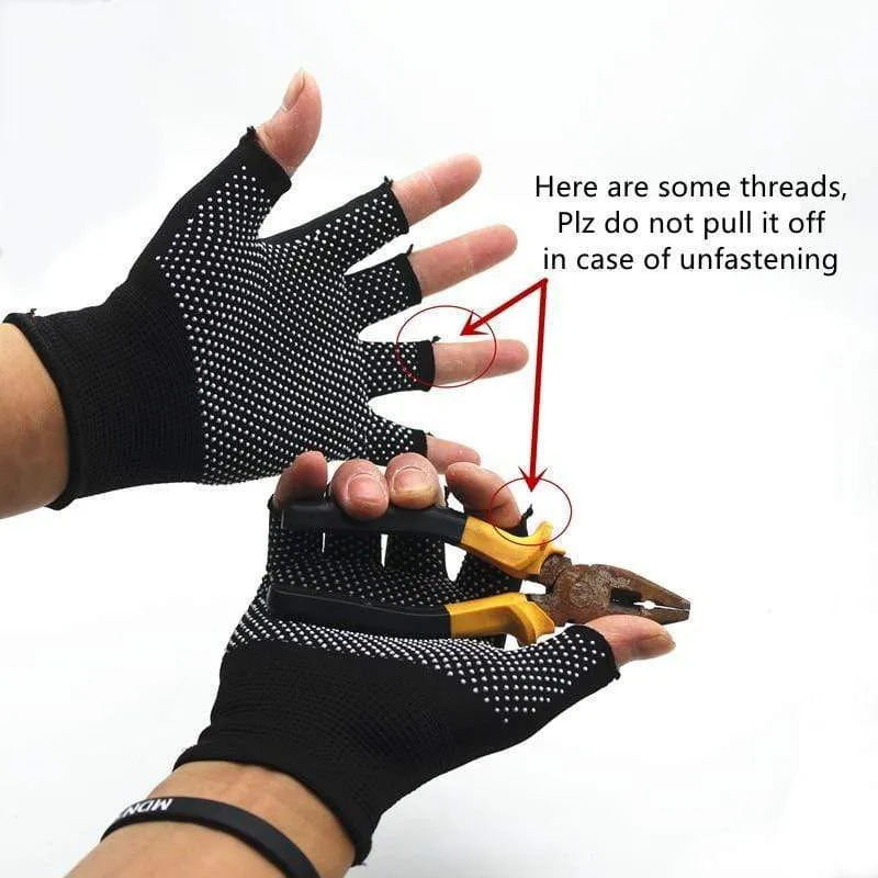 Cycling Gloves Summer Two-half Finger Motorcycle Gloves Sunscreen Fitness Bike Elastic Non-slip Half Finger Gloves Men Women