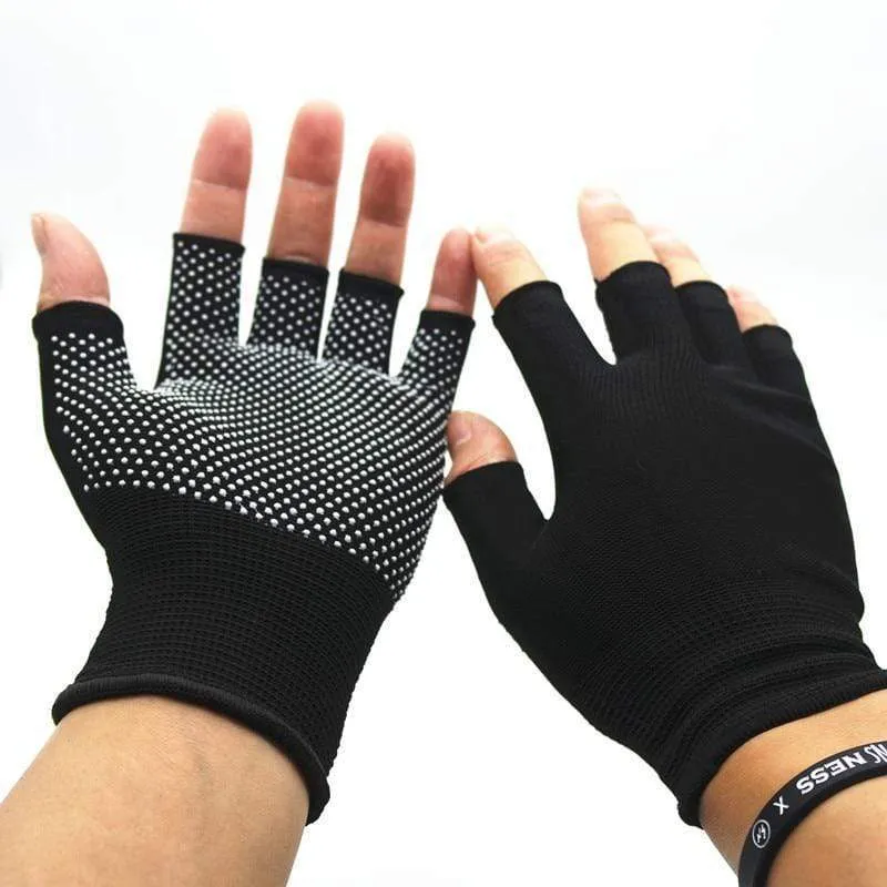 Cycling Gloves Summer Two-half Finger Motorcycle Gloves Sunscreen Fitness Bike Elastic Non-slip Half Finger Gloves Men Women