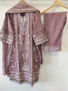 Dark Pink Cotton Suit