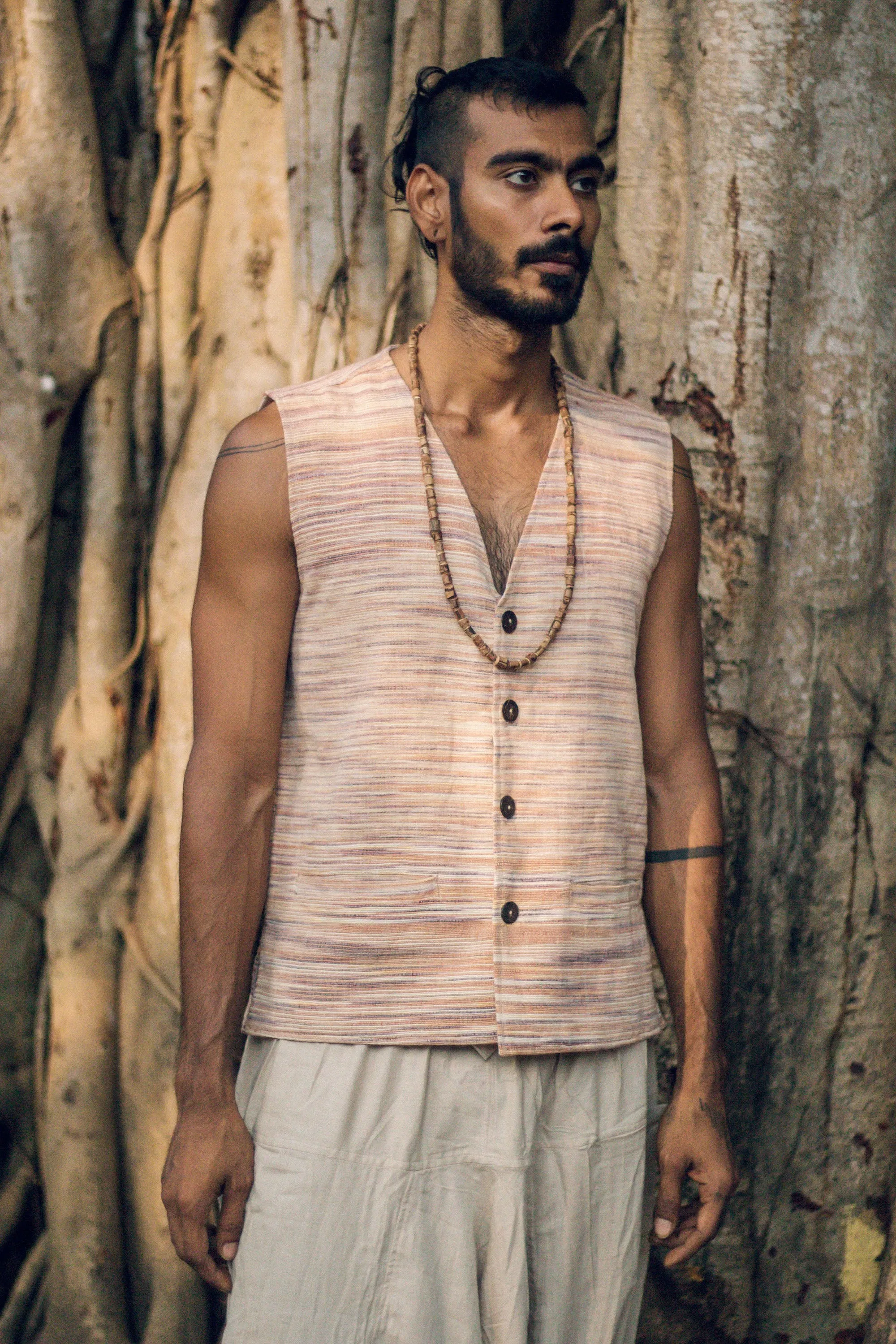 Earthy Khadi Cotton Men Vest