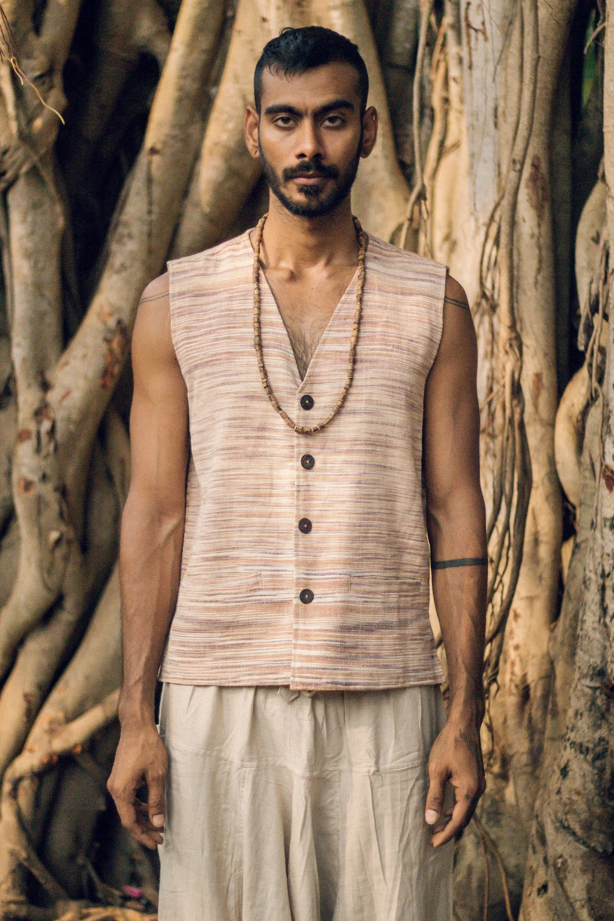 Earthy Khadi Cotton Men Vest