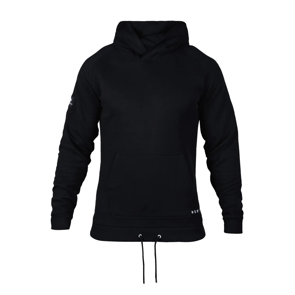 Felpa nero scuro da uomo con cappuccio Kimo Hoodie con tasca a marsupio Morotai