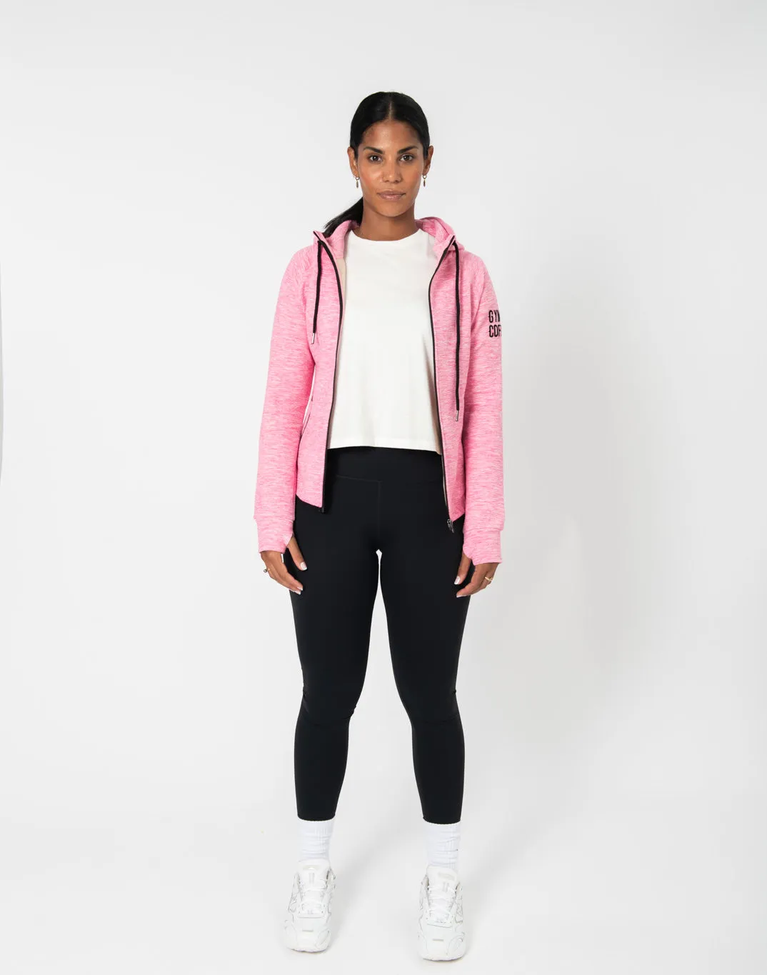 Gym Coffee Fleck Hoodie (Womens) - Pink