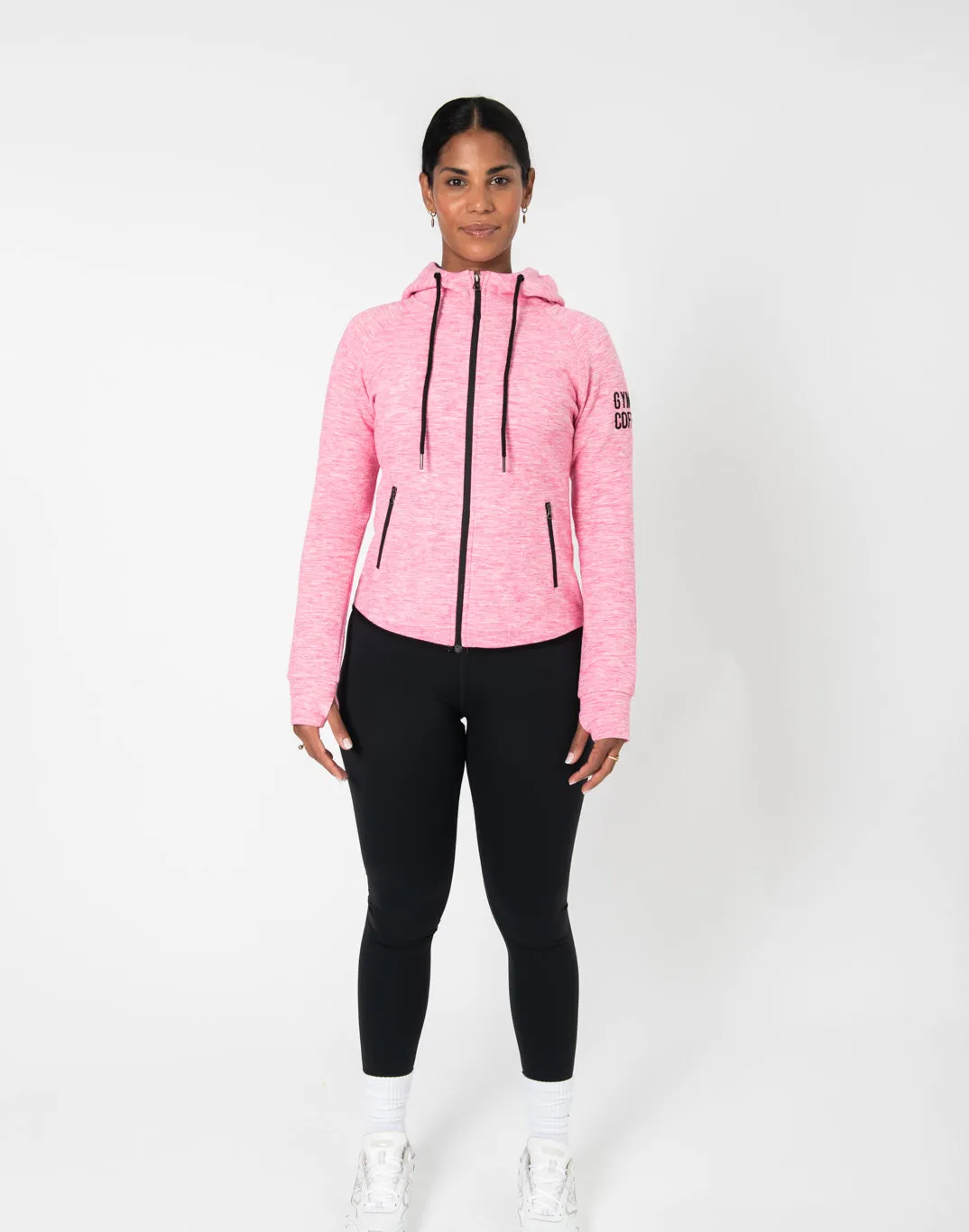 Gym Coffee Fleck Hoodie (Womens) - Pink