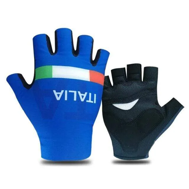 Half Finger ITALIA Cycling Gloves Mens Women Summer Sports Shockproof Bike Gloves Anti Slip MTB Bicycle Glove Guantes Ciclismo