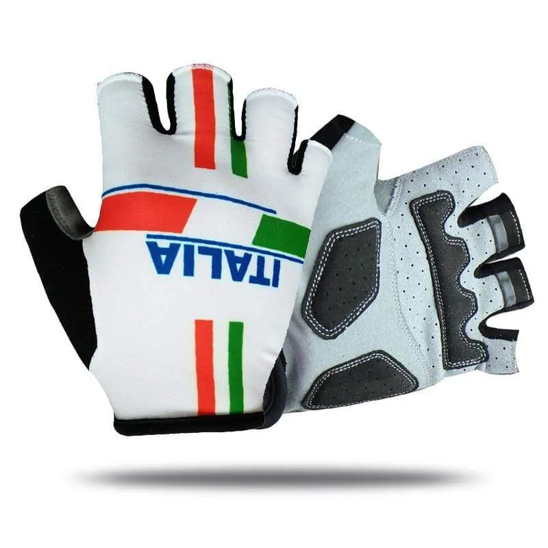 Half Finger ITALIA Cycling Gloves Mens Women Summer Sports Shockproof Bike Gloves Anti Slip MTB Bicycle Glove Guantes Ciclismo