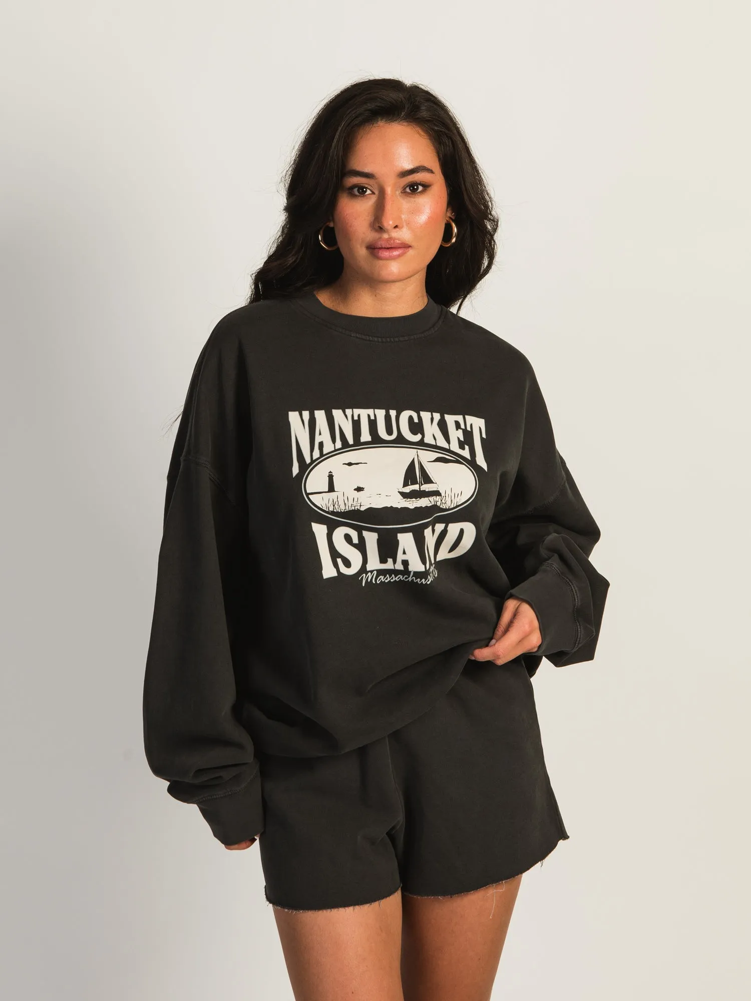 HARLOW MICHELLE PRINT CREWNECK - NANTUCKET ISLAND