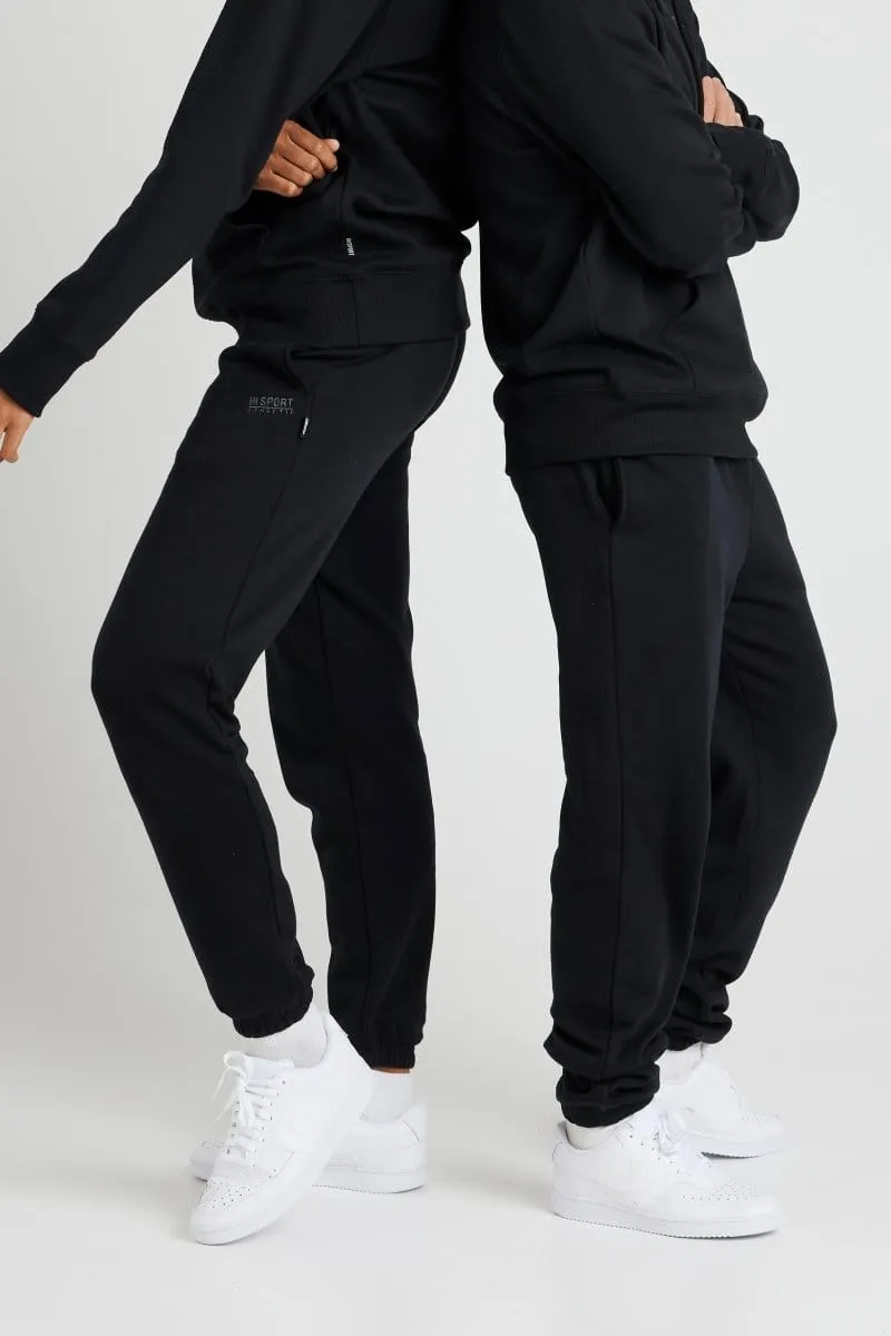 INSPORT UNISEX ALASKA BLACK ELASTIC LEG TRACKPANTS