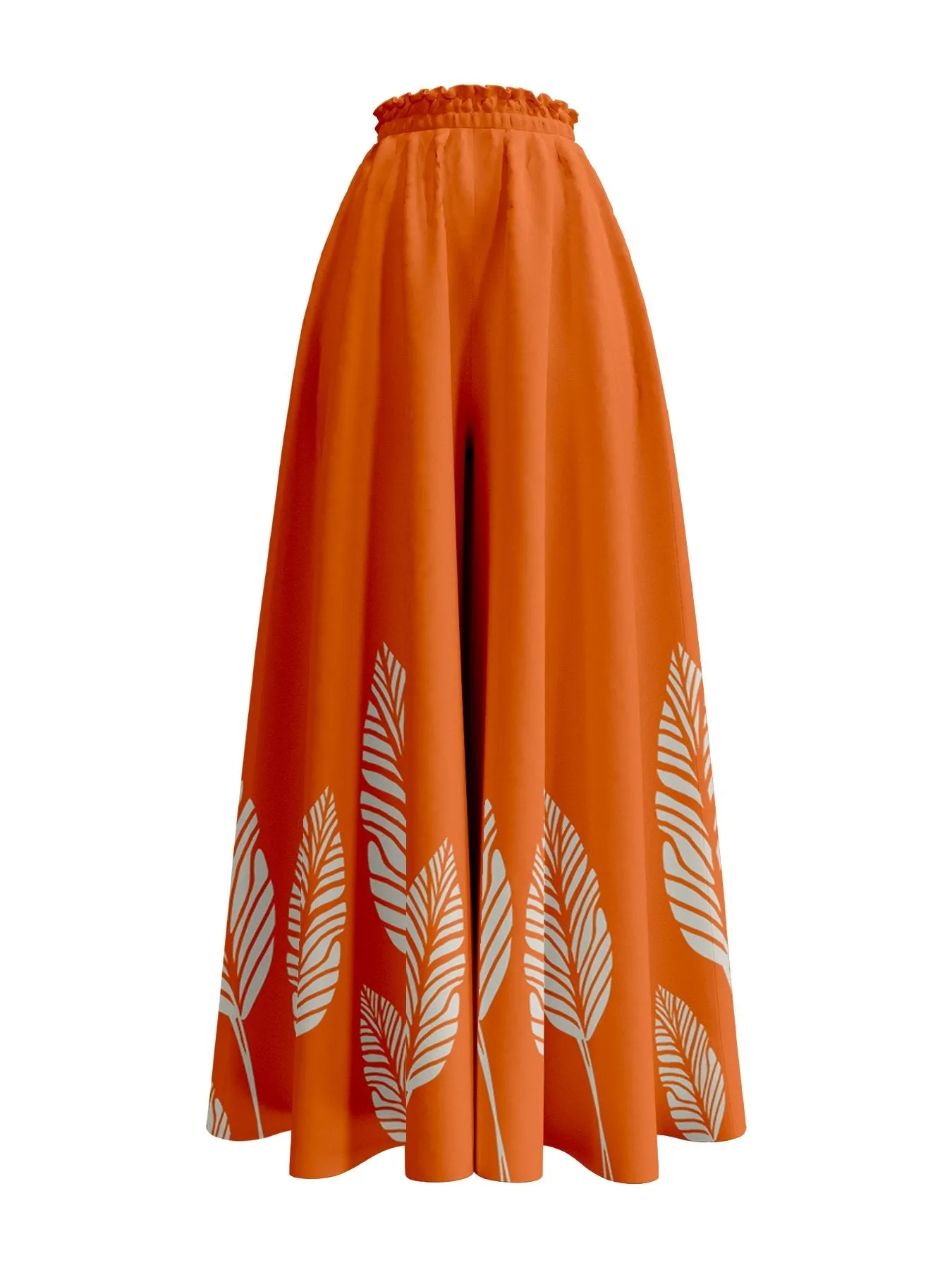 Vibrant Palms Orange Jant Pants - Stylish and Comfortable Summer Wear