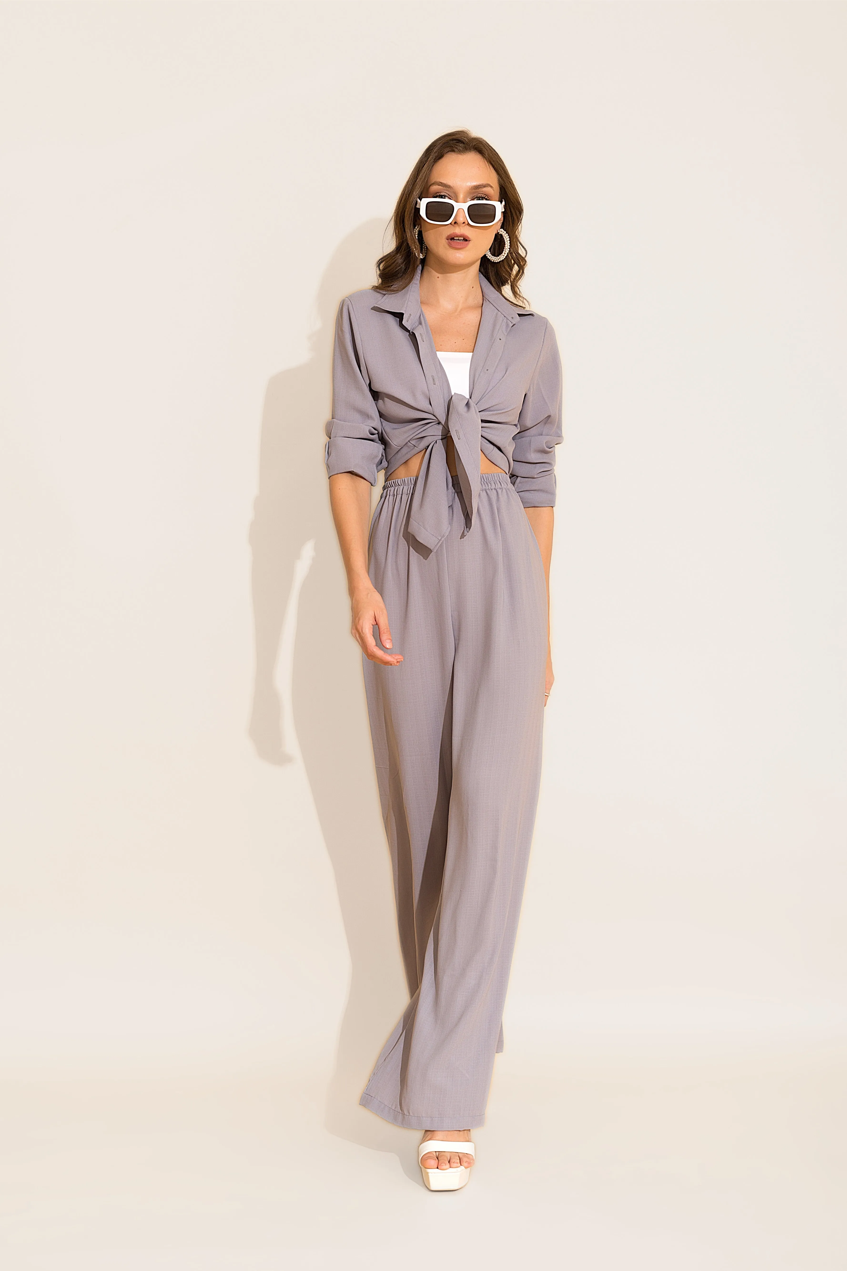 Lavender Linen Loungewear Pants