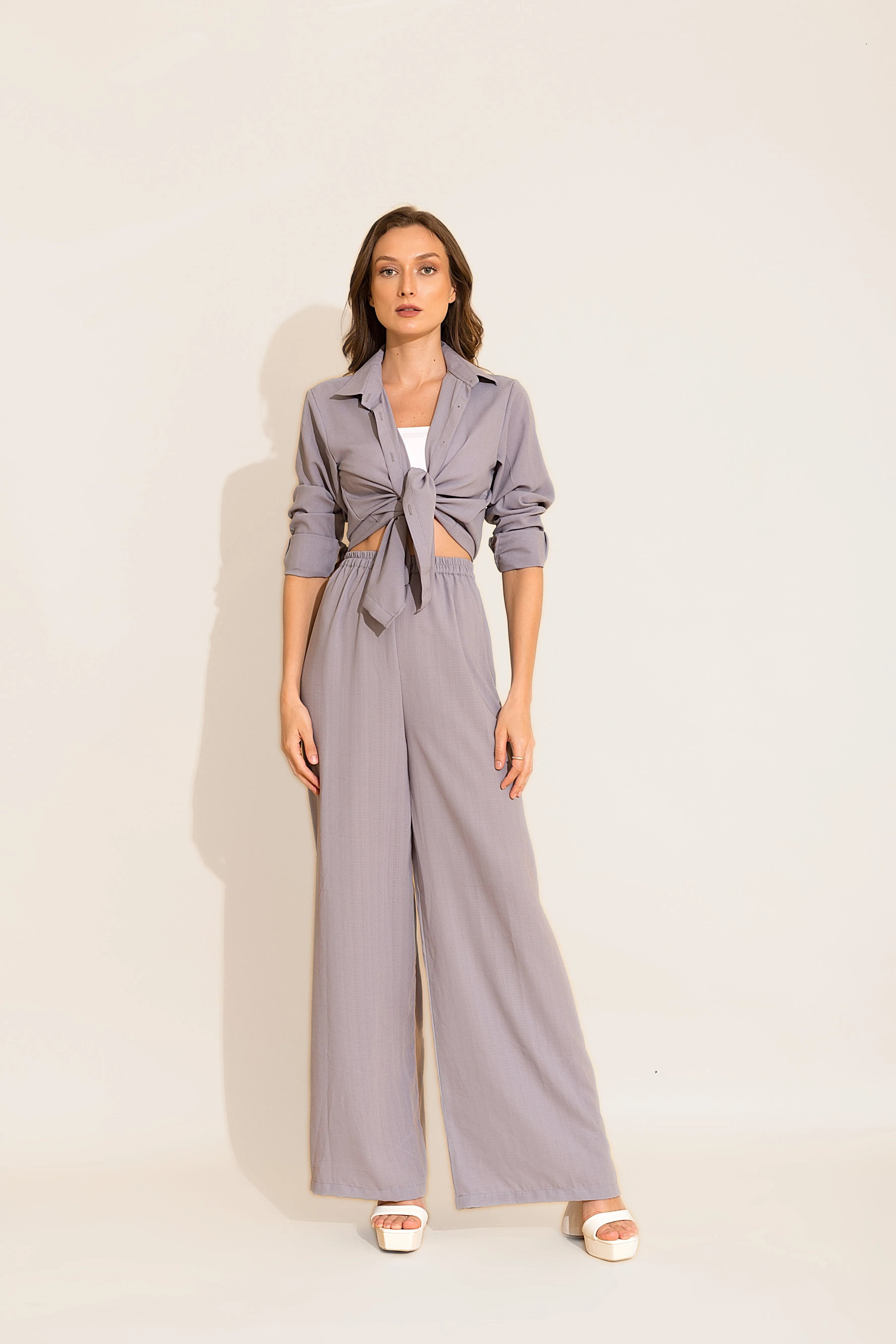 Lavender Linen Loungewear Pants