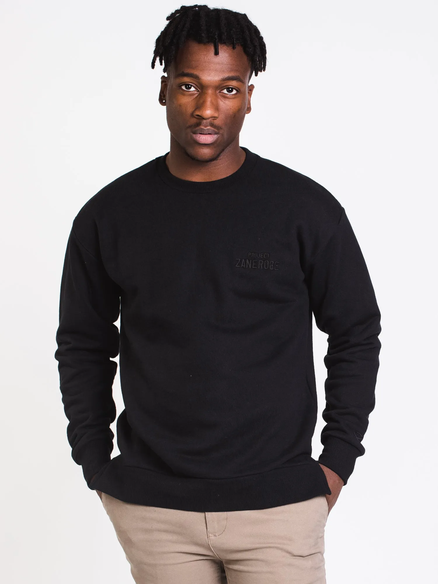 MENS PROJECT ZANEROBE CREW - BLACK - CLEARANCE