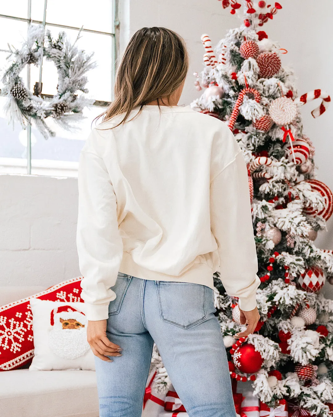 Merry and Bright Ivory Sweatshirt FINAL SALE