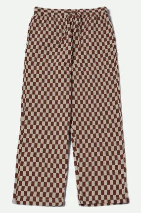 Mykonos Small Check Pant - Sepia