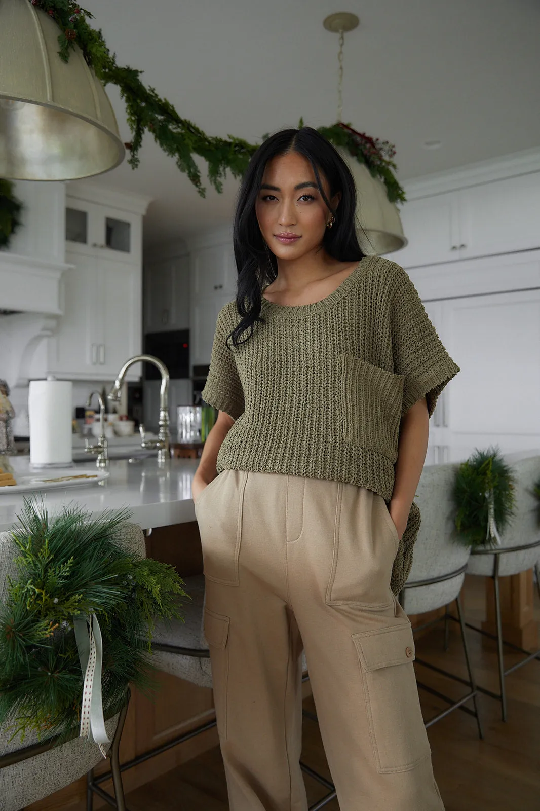 On The Green Knit Top-FINAL SALE