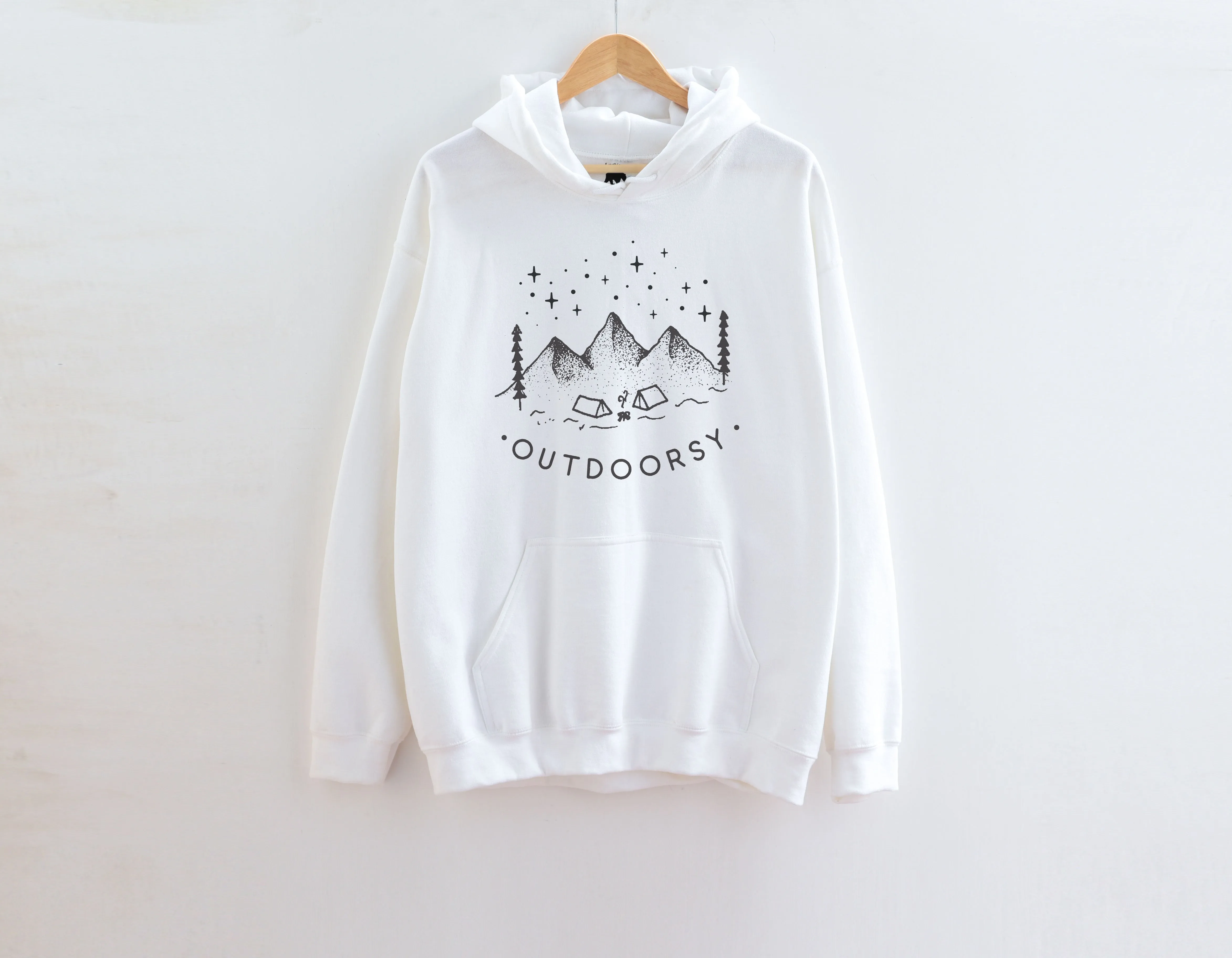 Outdoorsy Camping in the Mountains Adult Hoodies