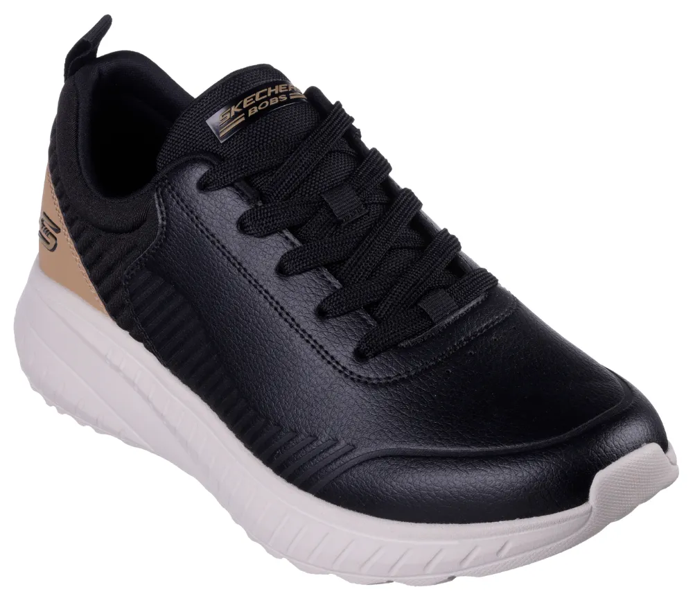 Pantofi sport, barbati, SKECHERS Bobs Squad Chaos- HEEL BETTER 118033-BLK negru, piele ecologica