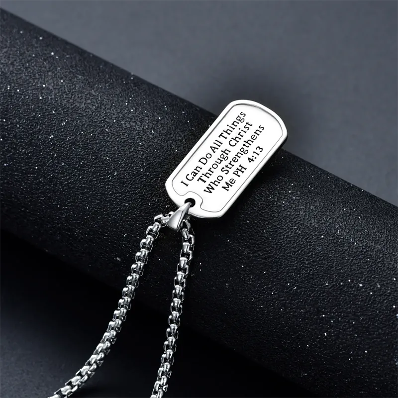 Baseball Dog Tag Cross Necklace in Sterling Silver Gifts for Men