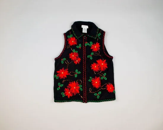 Poinsettias, Poinsettias, Poinsettias-Small Christmas Sweater