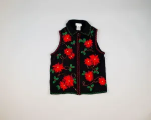 Poinsettias, Poinsettias, Poinsettias-Small Christmas Sweater