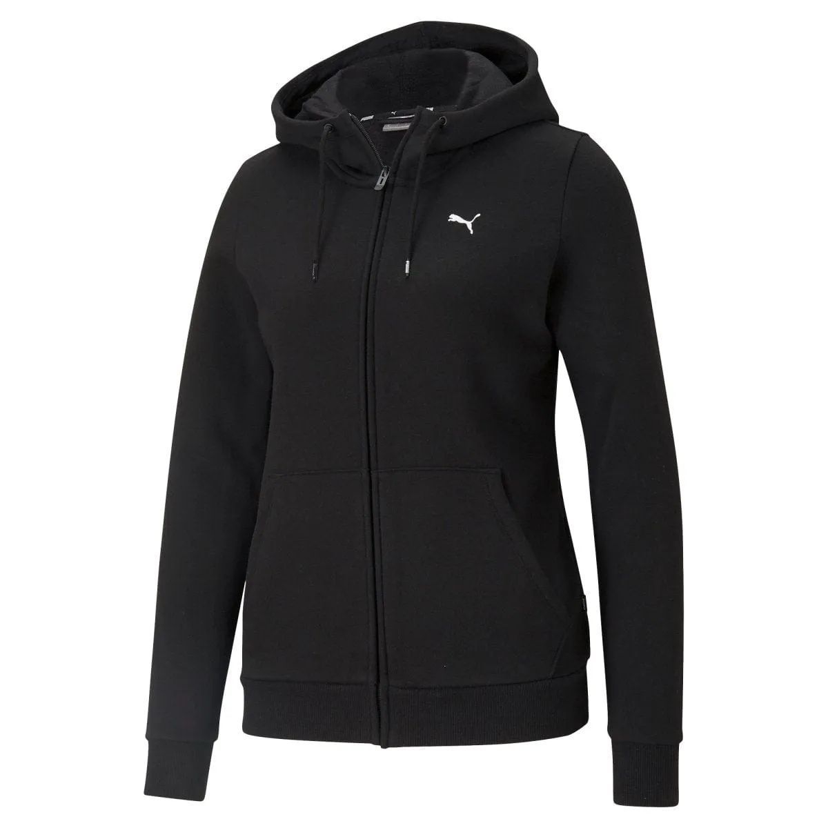 PUMA WOMEN'S SMALL LOGO BLACK HOODED JACKET