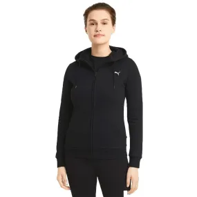 PUMA WOMEN'S SMALL LOGO BLACK HOODED JACKET