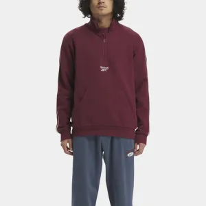 Reebok Apparel Men Reebok Identity Vintage Sport Quarter-Zip Sweatshirt CLASSIC MAROON F23