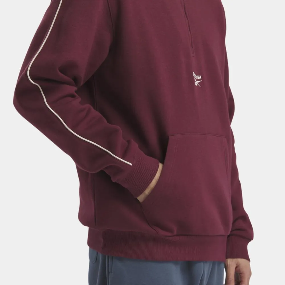 Reebok Apparel Men Reebok Identity Vintage Sport Quarter-Zip Sweatshirt CLASSIC MAROON F23