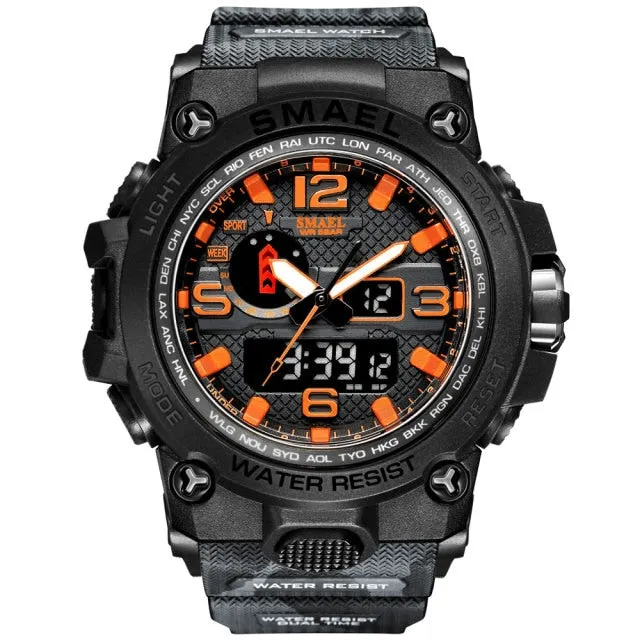 SMAEL New Men's 50M Waterproof Dual Display Quartz Sport Watch